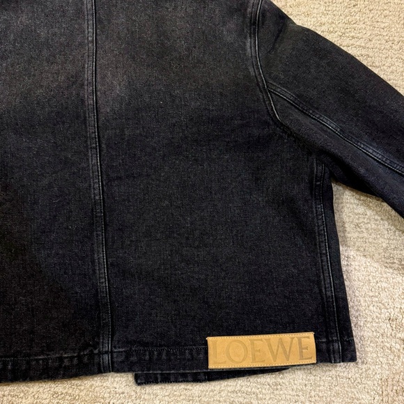 Loewe Cropped Faded Black Denim Jacket - Picture 3 of 5